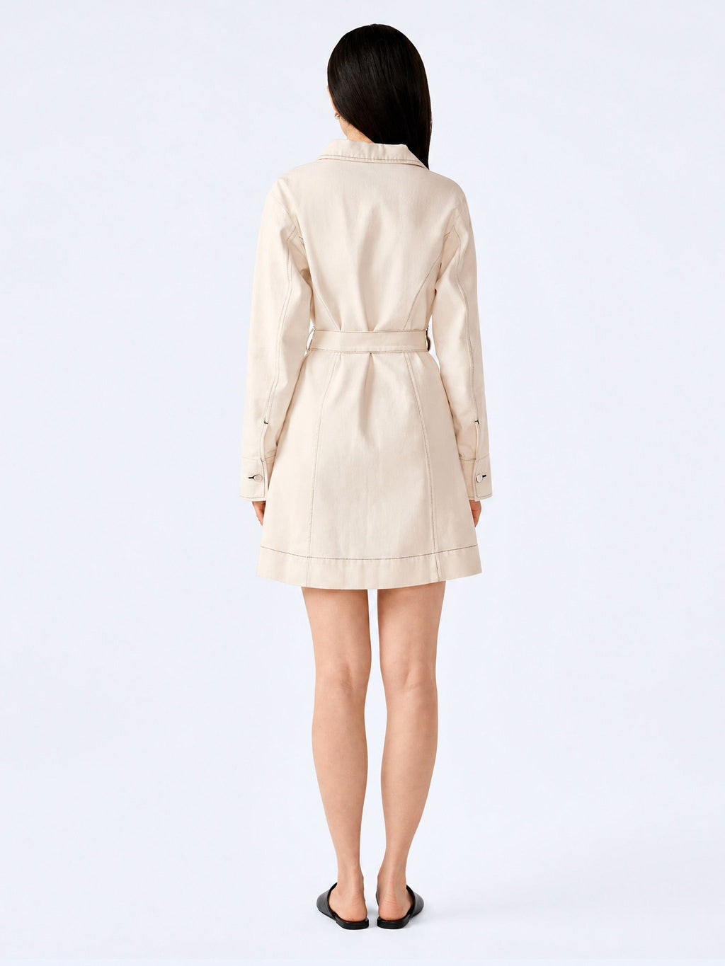 OMNES Vera Denim Mini Dress Ecru