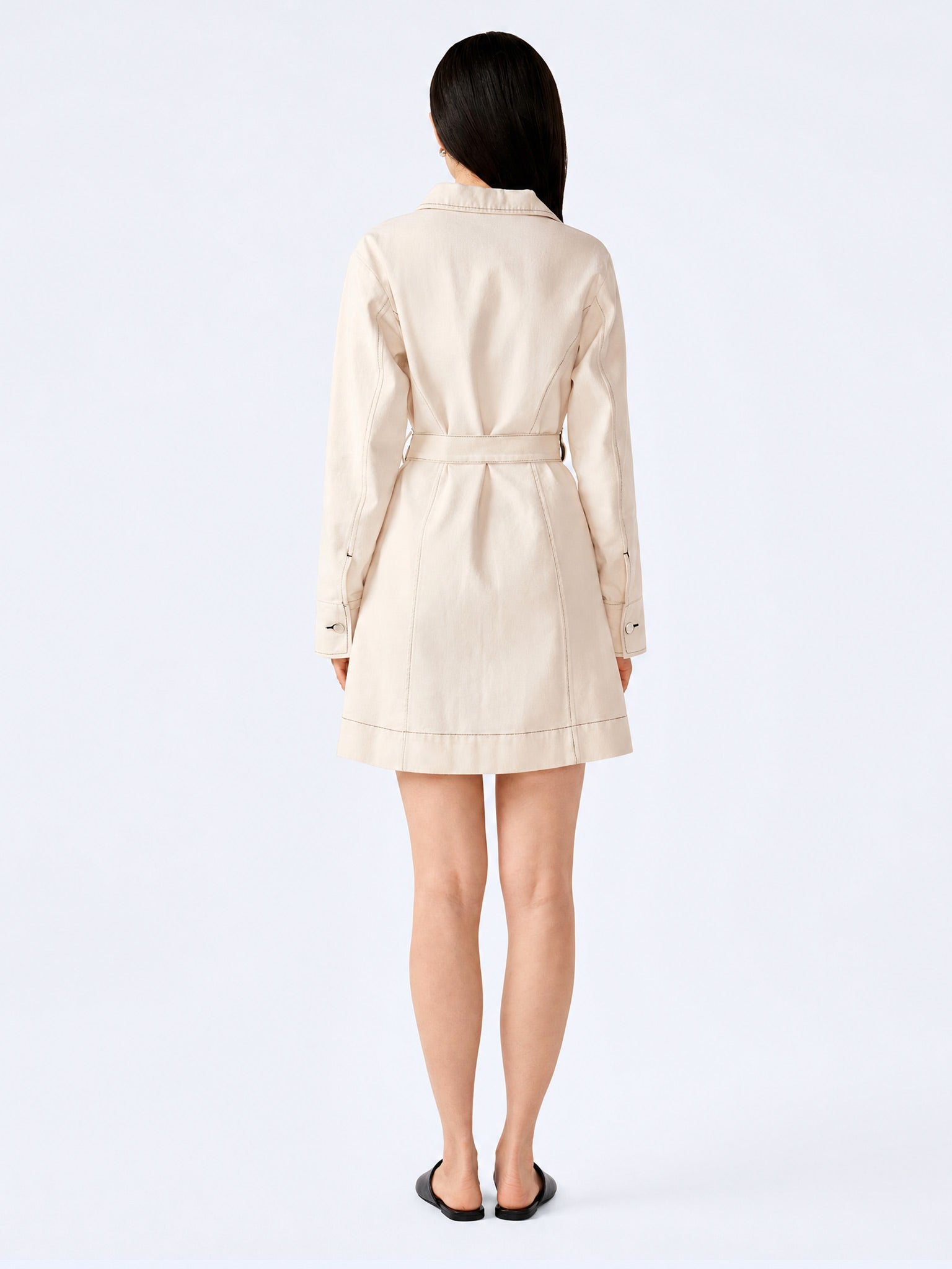 OMNES Vera Denim Mini Dress Ecru